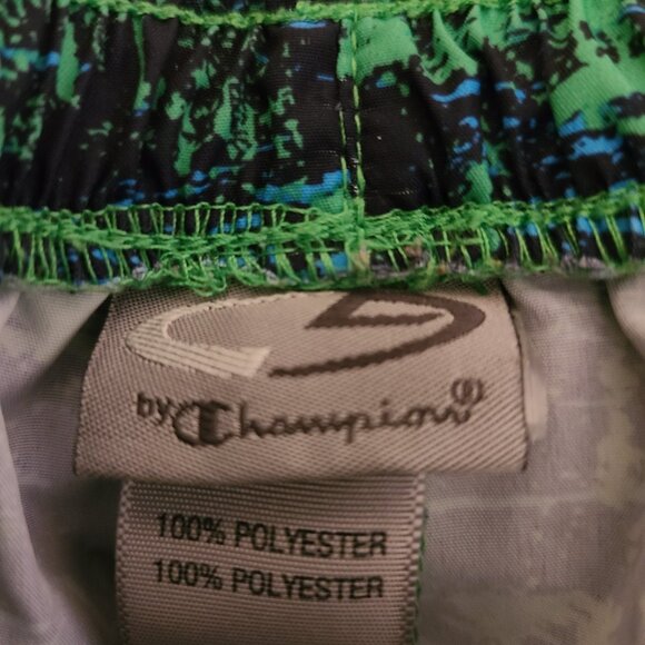 CHAMPION ATHLETIC RUNNING SHORTS-KELLY GREEN/BLUE GEOMETRIC- SIZE XXL - Picture 4 of 4